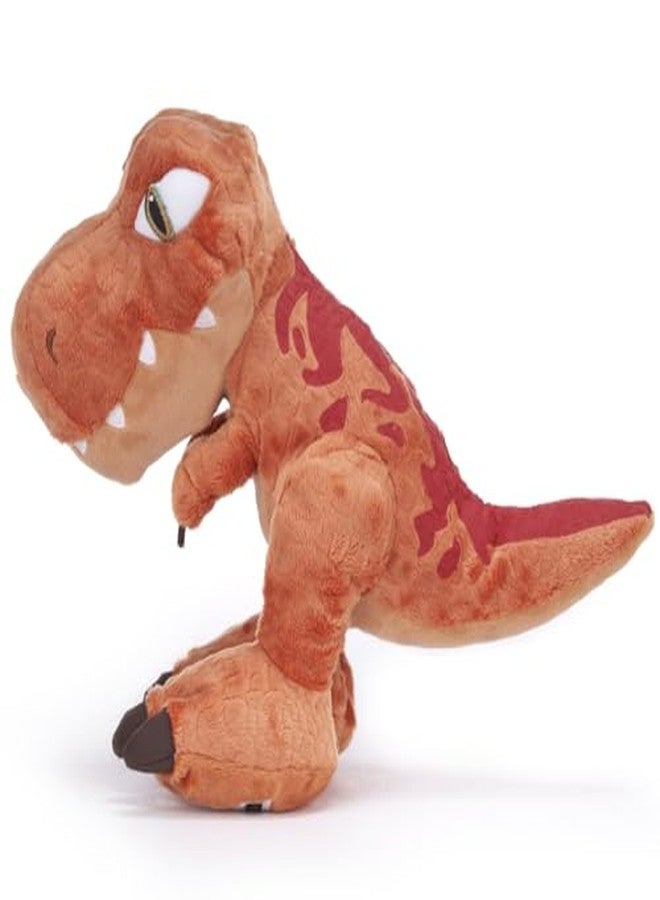 STRIDERS لعبة ديناصور برتقالي شرس من ستريدرز، مقاس 10 بوصات، لعبة قطيفة ناعمة على شكل ديناصور تي ريكس، حيوان محشو لطيف ومحبوب للأطفال - Image 3